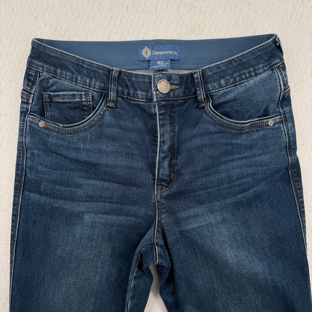 Democracy Ab Solution Slim Straight Jeans Raw Double Layer Step Hem 8P Petite
